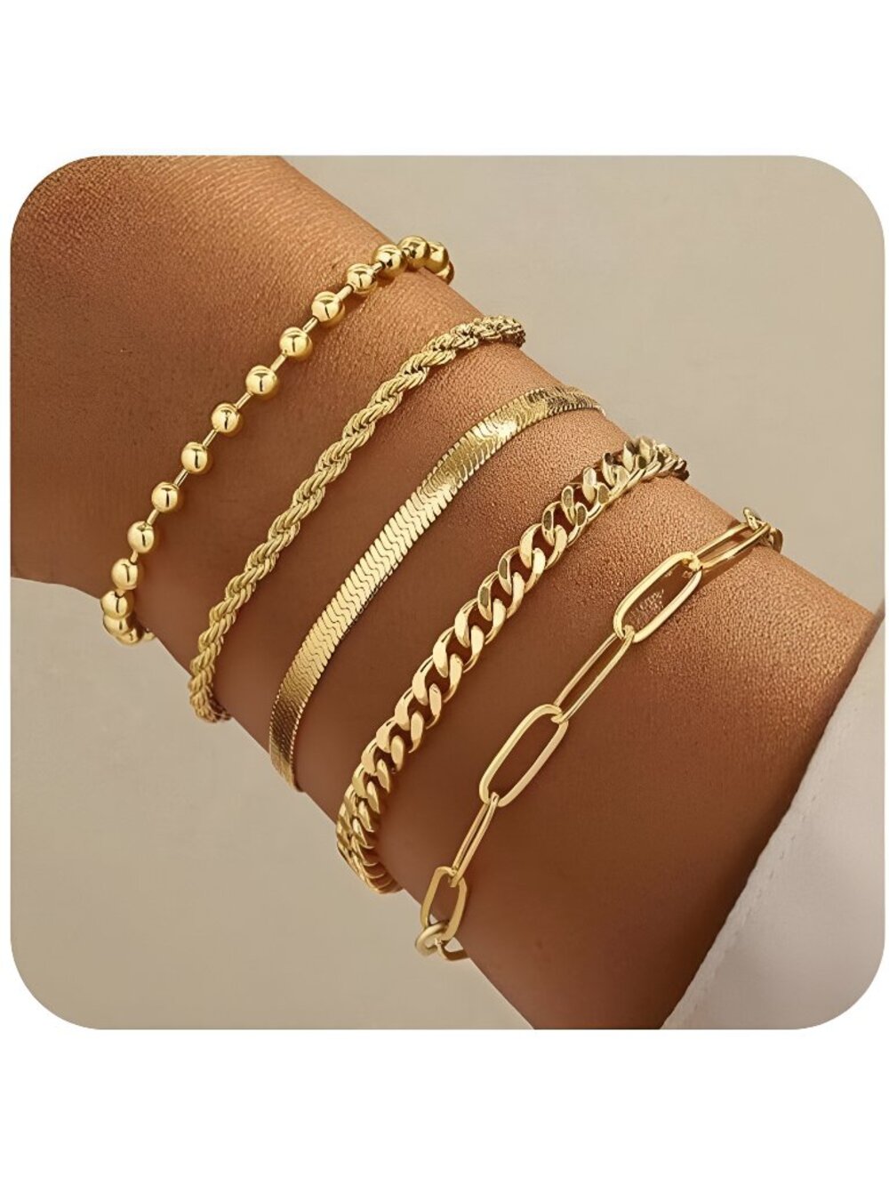 Gold Bracelets for Women,Dainty Bracelets Set for Women Trendy, Gold Bracelets